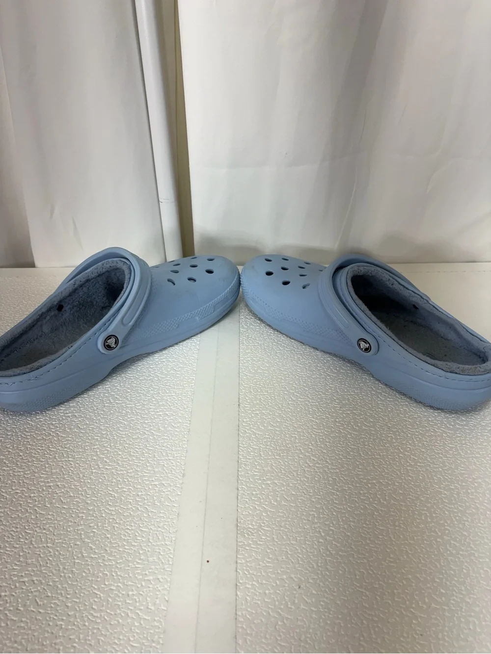 CROCS Light Blue Fuzz-Lined Slip-On Clogs 198